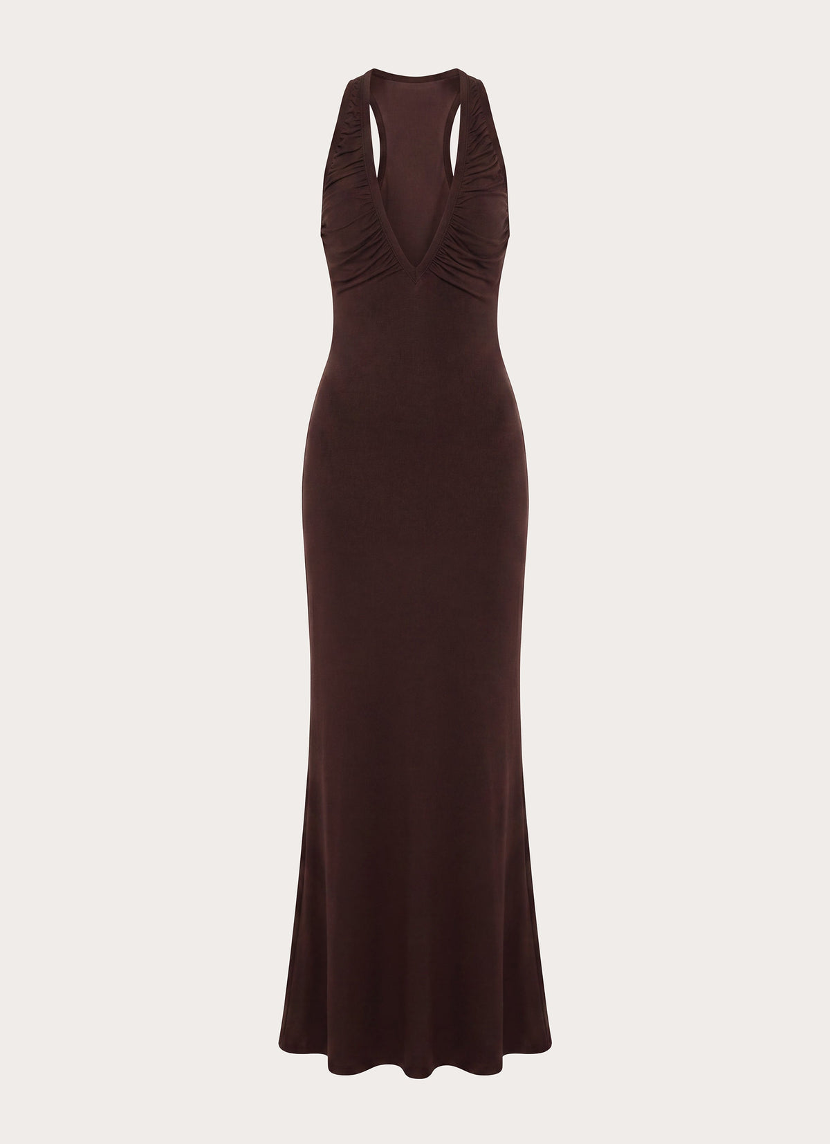 Lisandy Ruched Maxi Dress - Chocolate