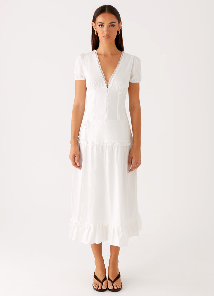 London Midi Dress White 1 Peppermayo