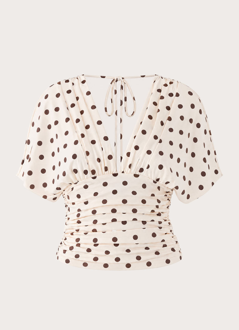 Lorelei Top - Cream Polka Dot