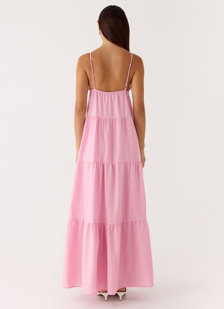 Lotty Linen Maxi Dress - Pink