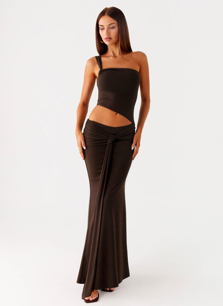 Luara Cut Out Maxi Dress - Chocolate