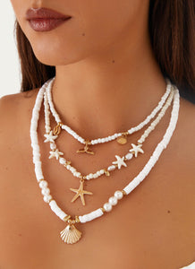 Luca Beaded Necklace - White