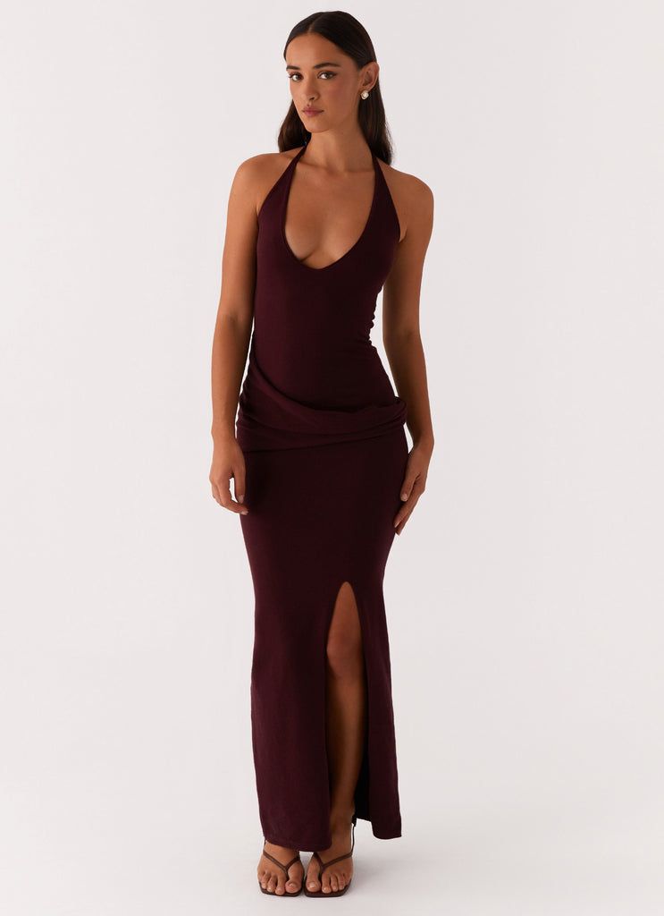 Lucky You Knit Maxi Dress - Mulberry