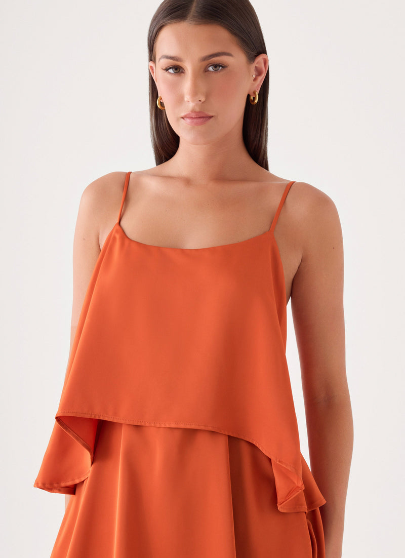 Lucy Tiered Maxi Dress - Orange