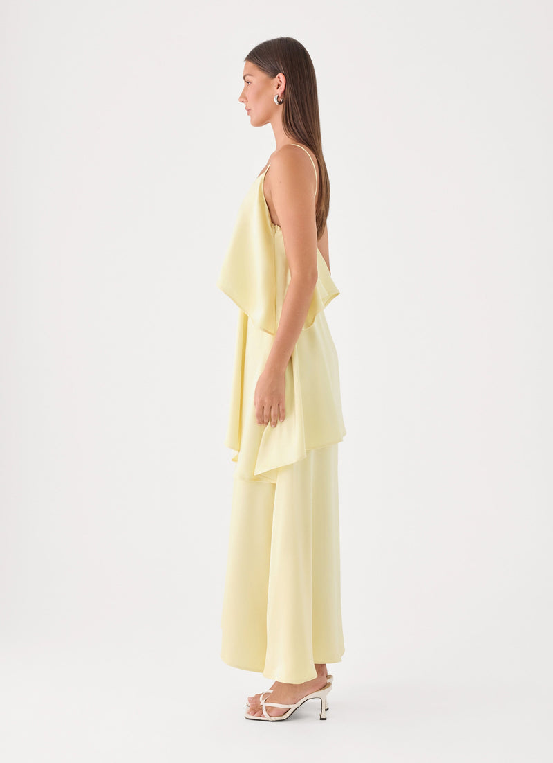 Lucy Tiered Maxi Dress - Yellow