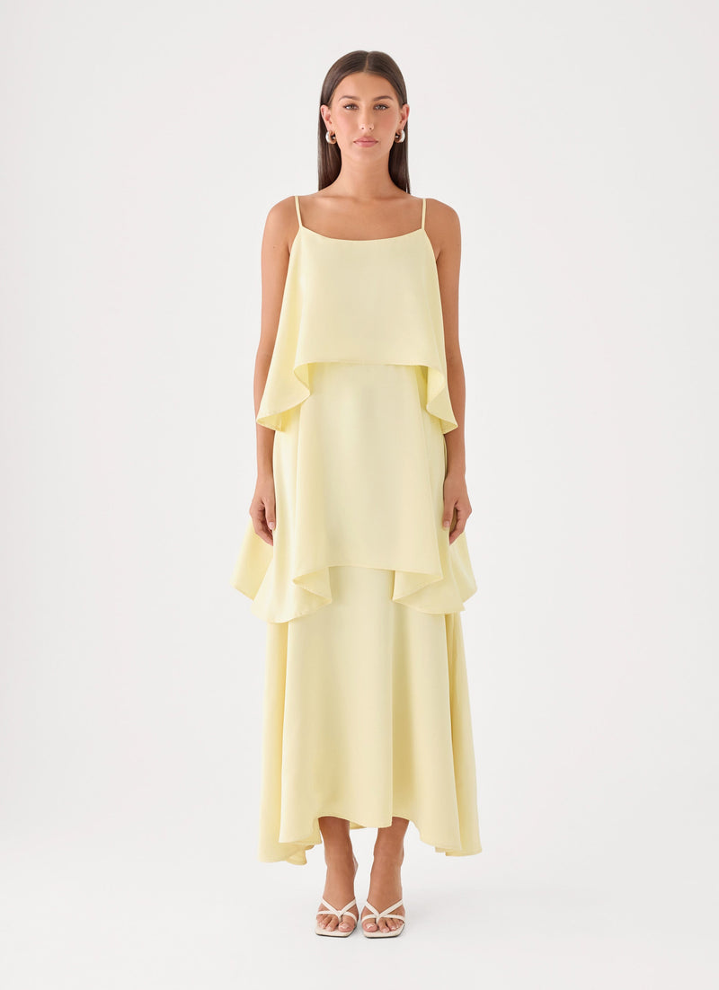 Lucy Tiered Maxi Dress - Yellow