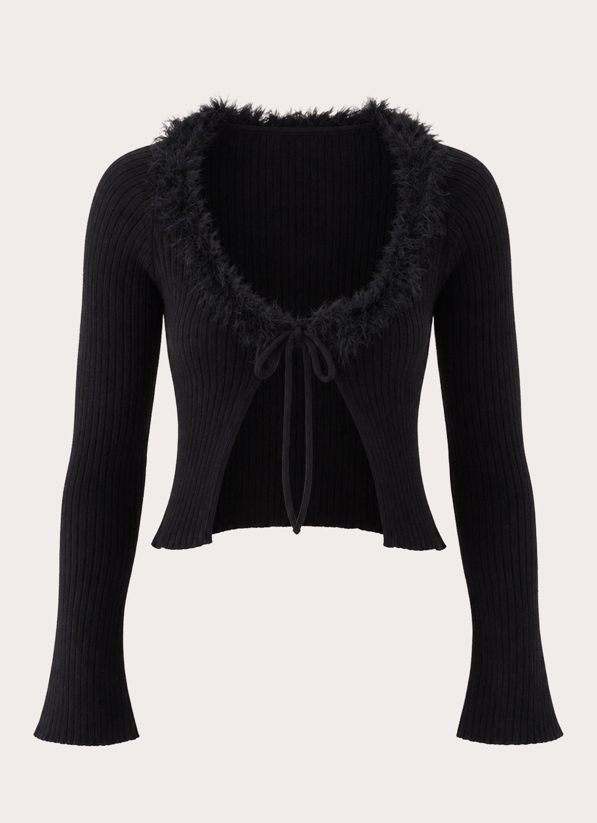 Luxa Faux Feather Top - Black