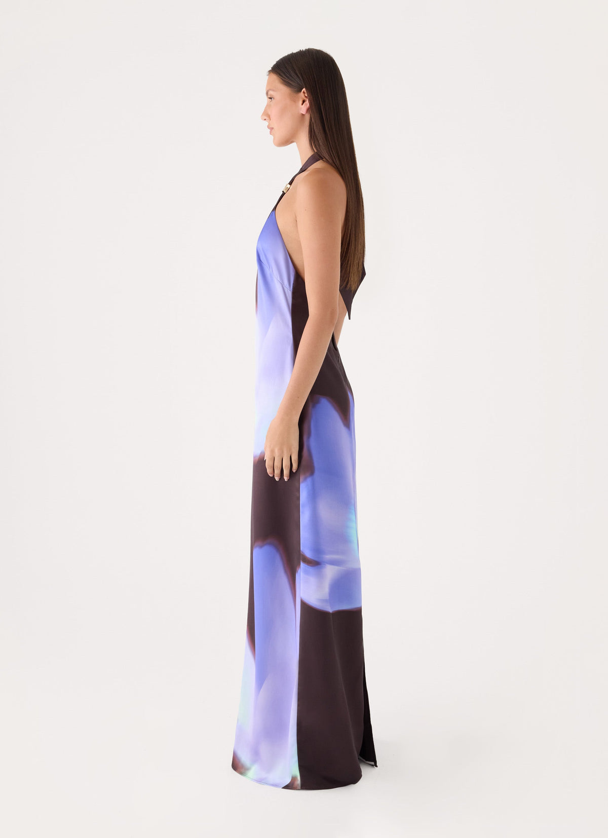 Luxia Printed Halter Maxi Dress - Floral Romance