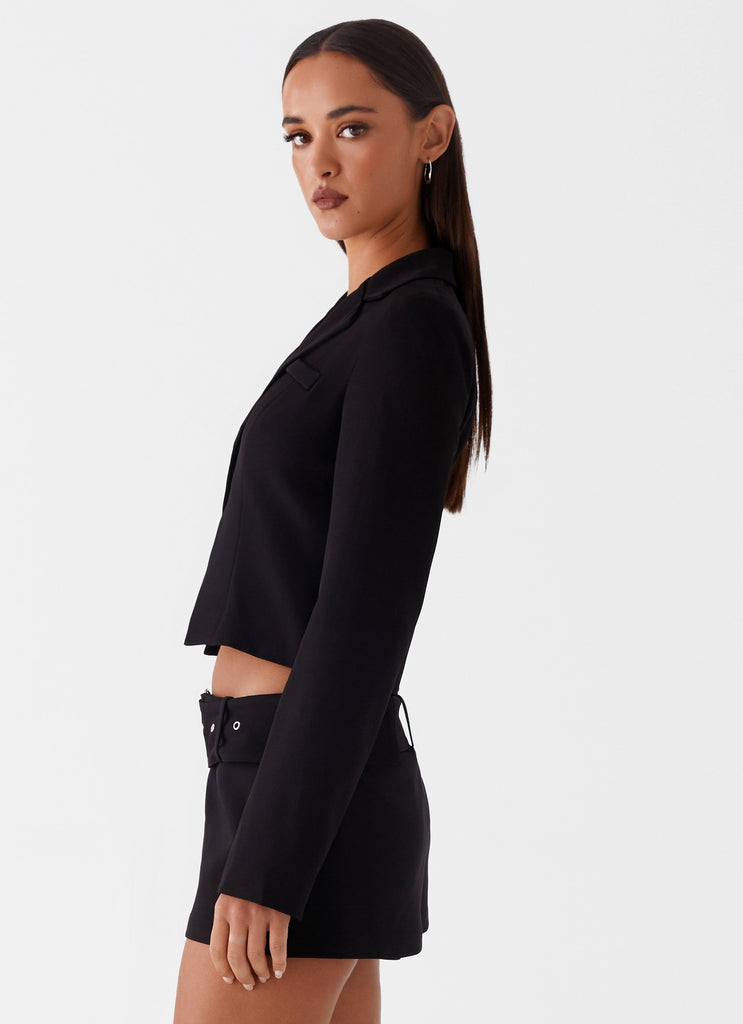 Lynden Blazer Top - Black