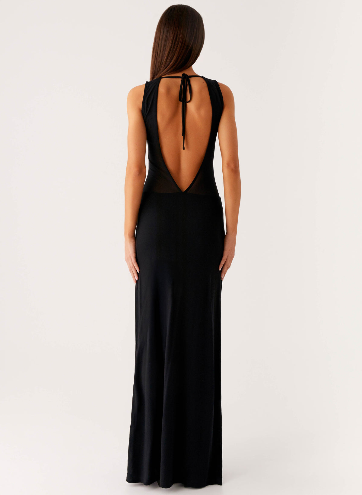 Lyria Mesh Maxi Dress - Black