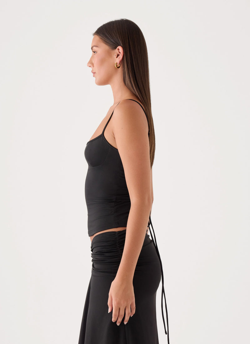 Madelyne Jersey Top - Black