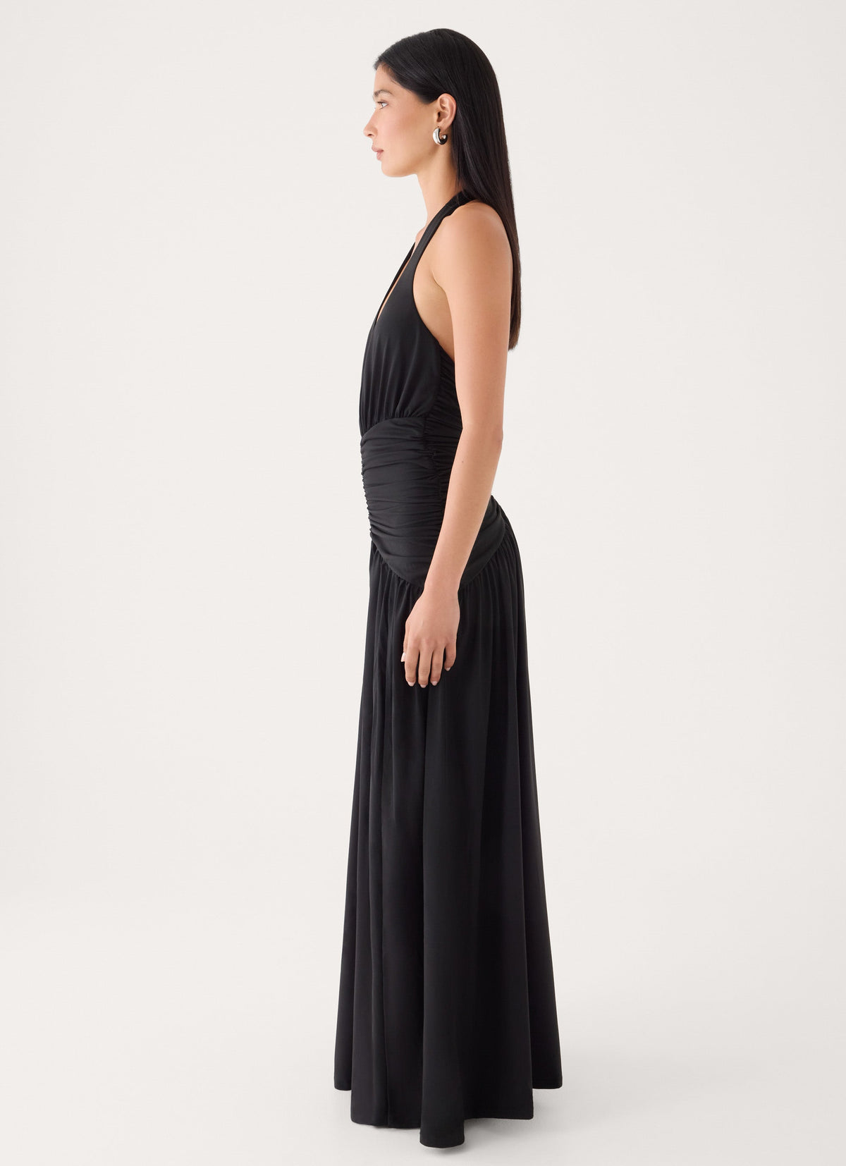Makena Halter Maxi Dress - Black