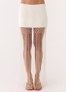 Mania Tassel Mini Skirt - Ivory
