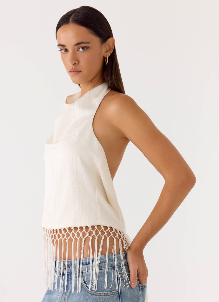 Mania Tassel Top - Ivory