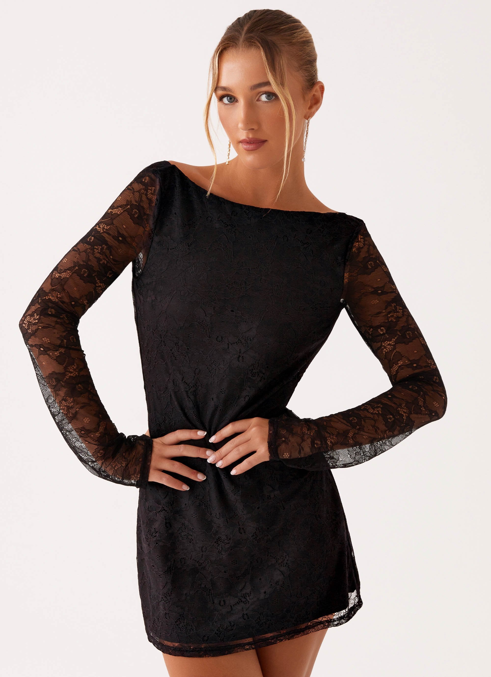 Mara Lace Mini Dress - Black – Peppermayo UK