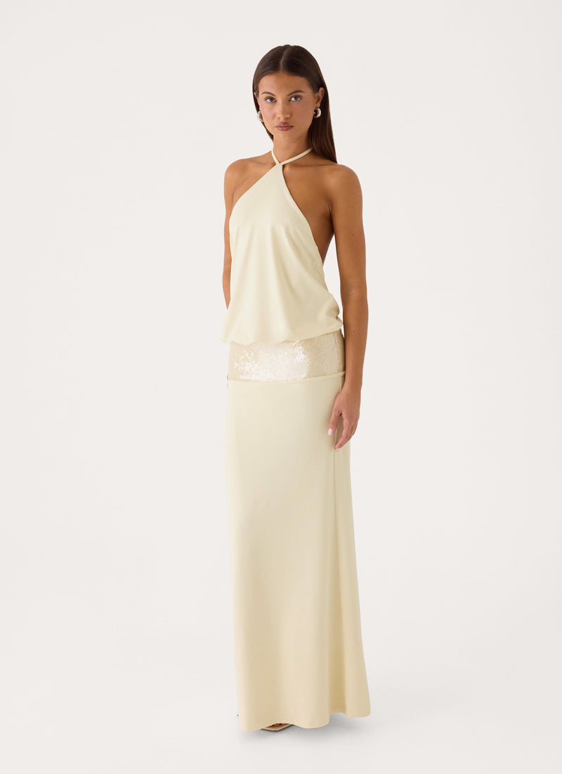 Marcie Halter Maxi Dress - Butter Yellow