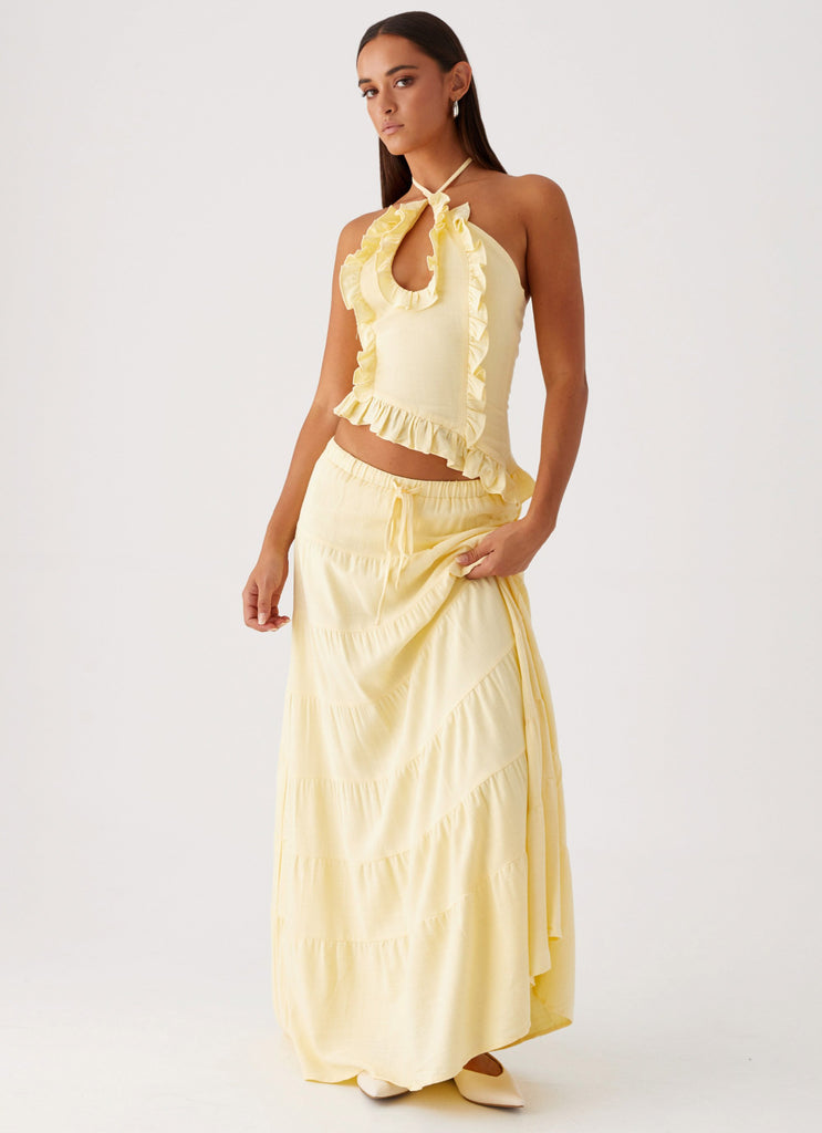 Mariella Linen Top - Yellow