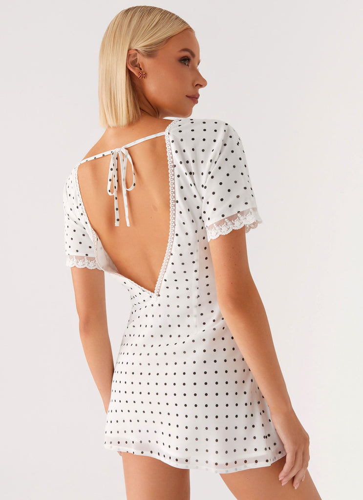 Marlowe Mini Dress - White Polkadot