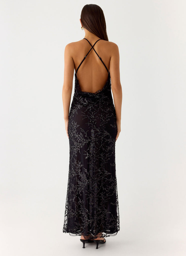 Mayim Sequin Maxi Dress - Black