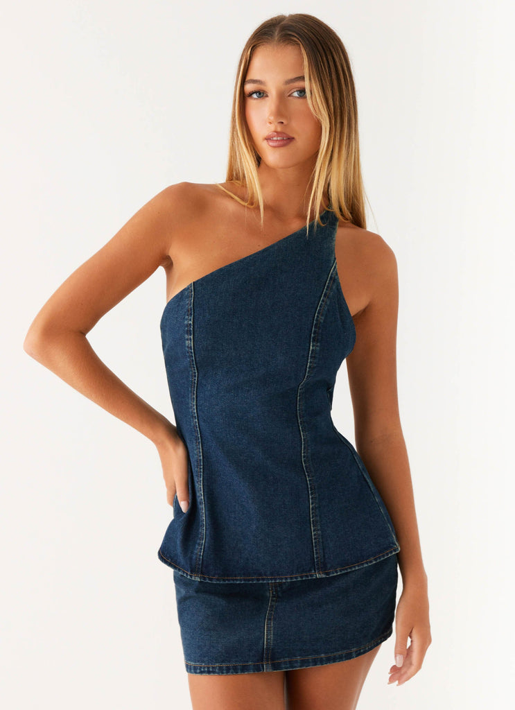 Maysa Denim Top - Washed Denim