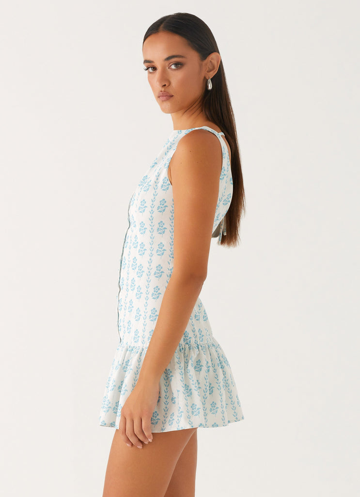 Meggie Linen Mini Dress - Sweet Daydream Print