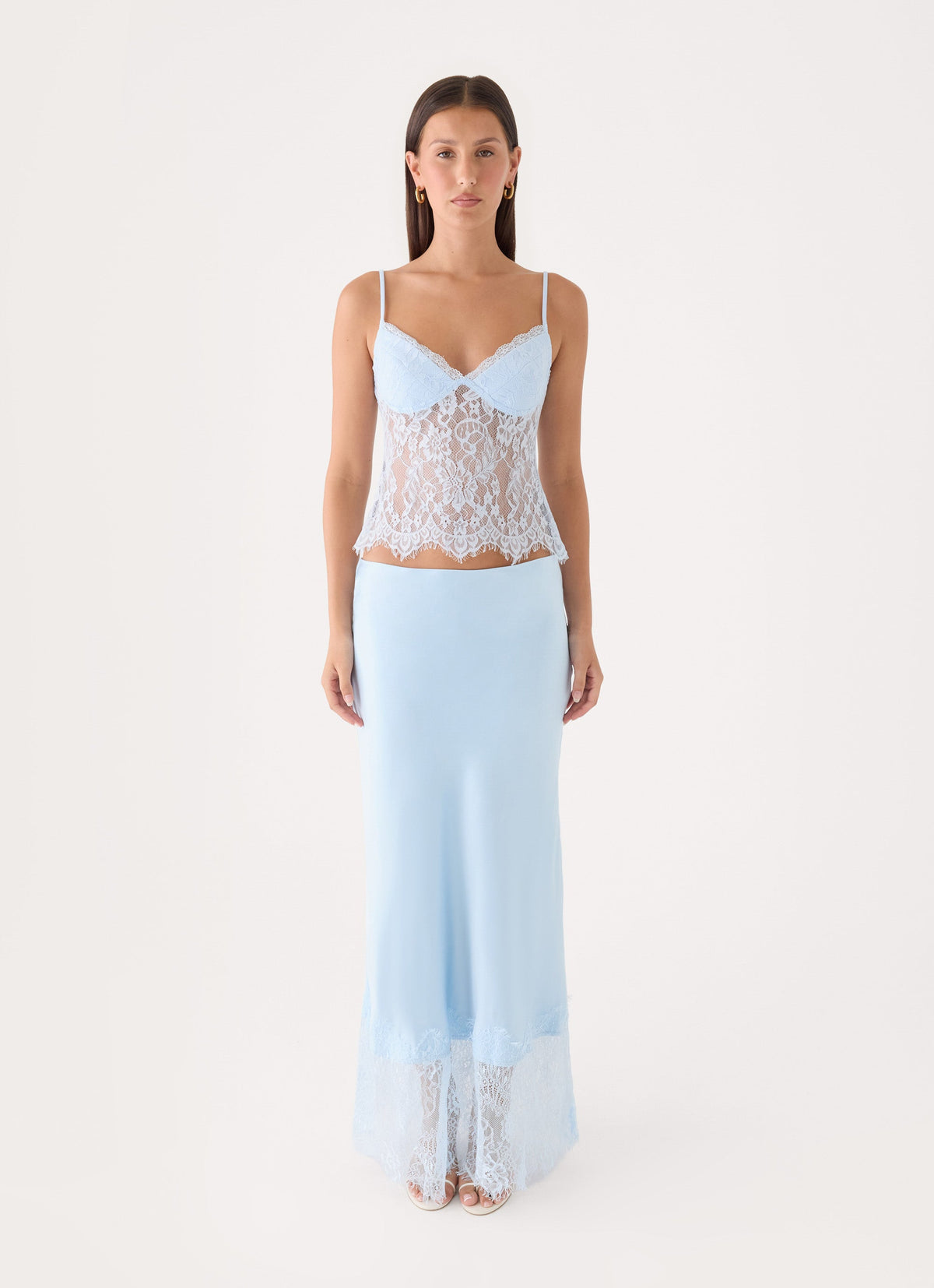 Merisso Lace Bustier Top - Blue