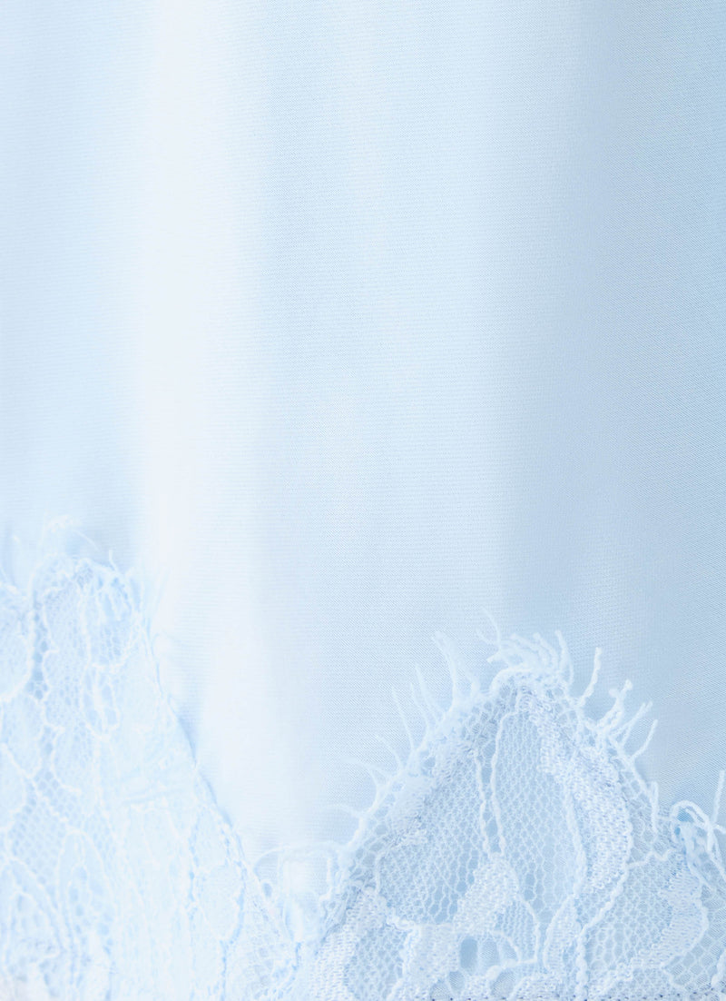 Merisso Lace Trim Maxi Skirt - Blue