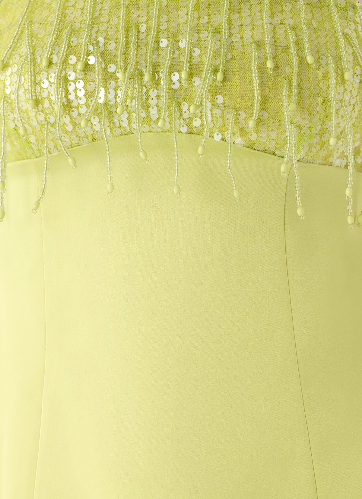 Miftie Beaded Sequin Mini Dress - Lime