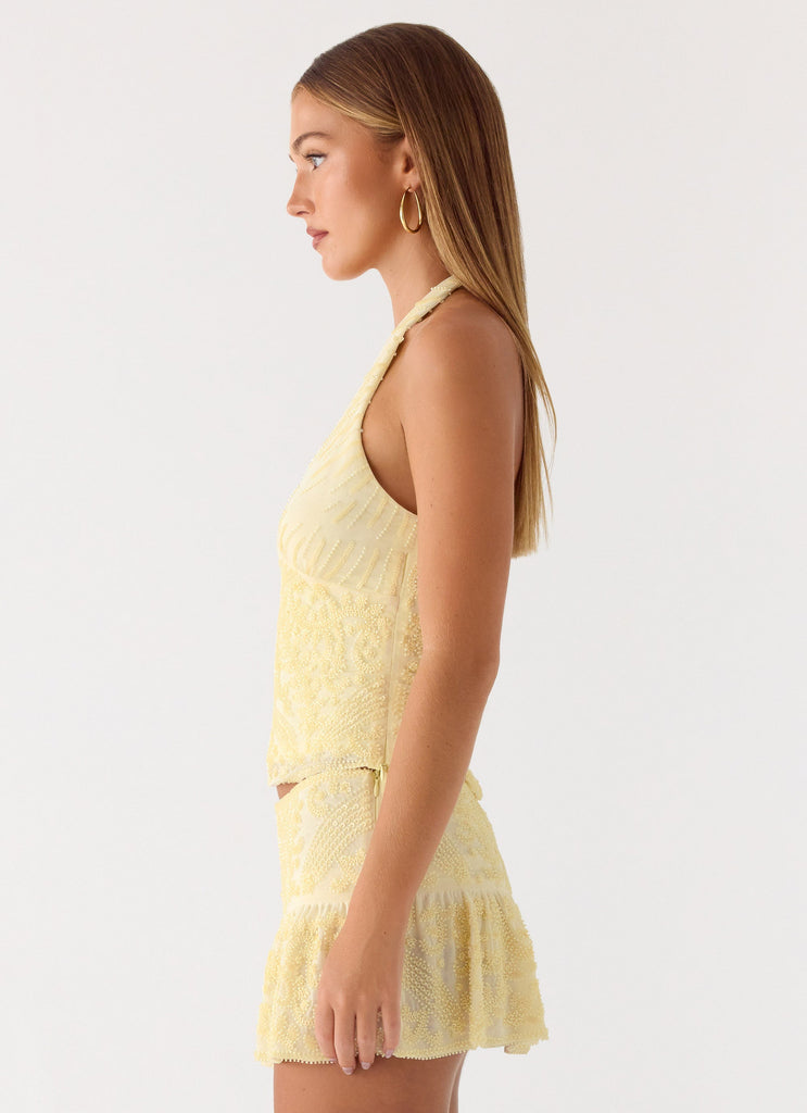 Yellow Ridding Top Mimi Beaded Top - Yellow – Peppermayo UK