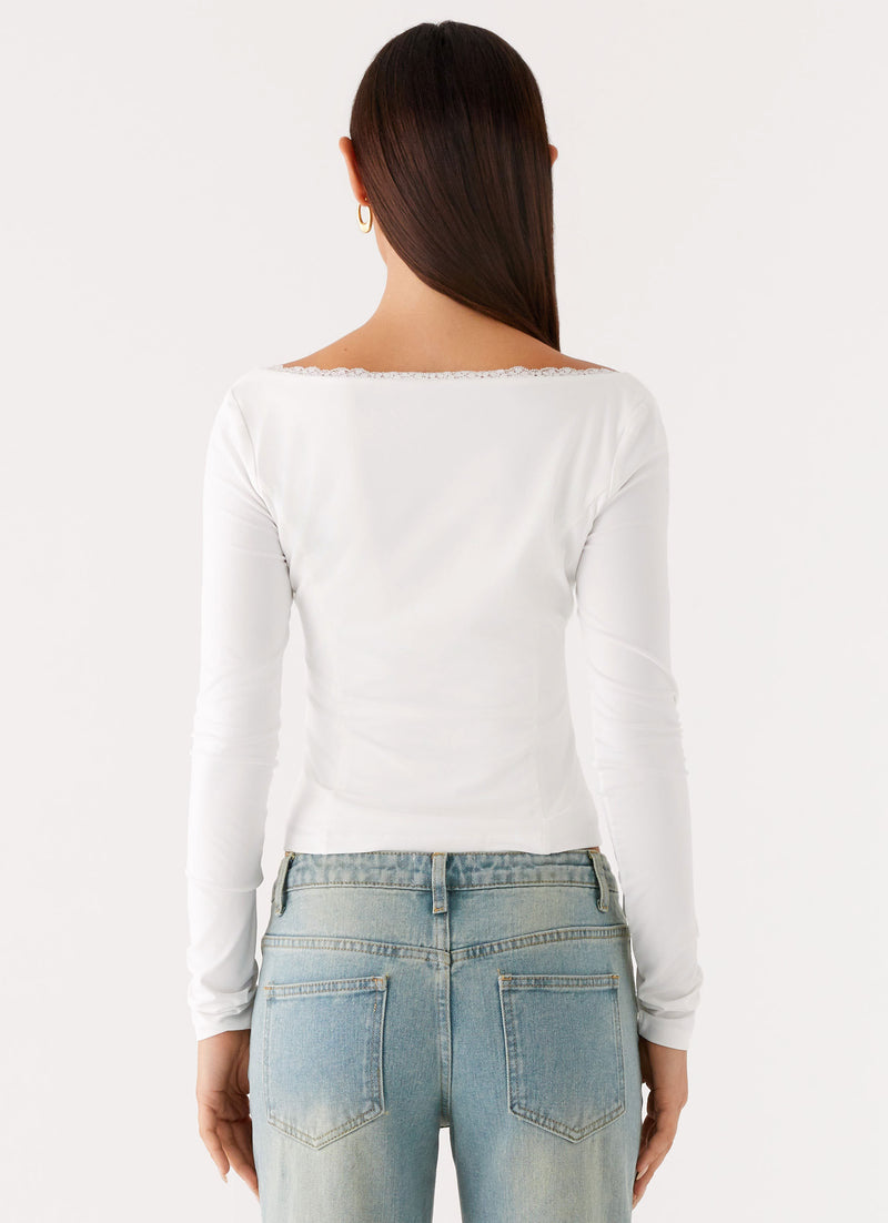 Moda Long Sleeve Top White 3 Peppermayo