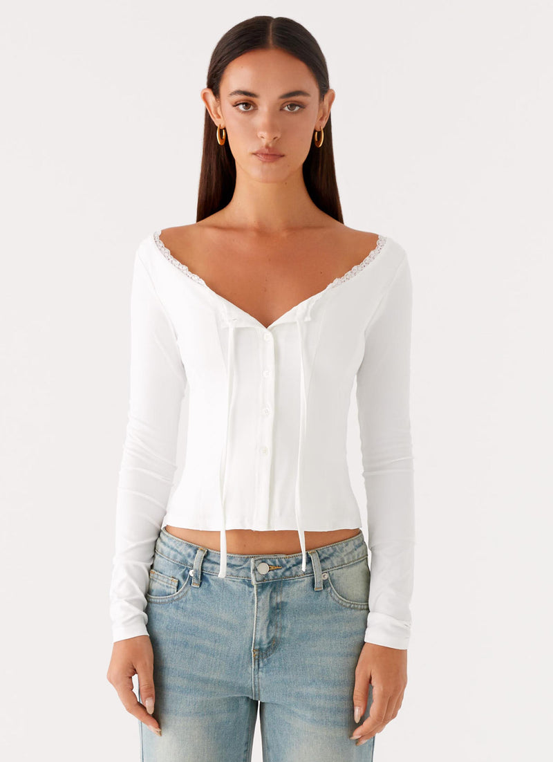 Moda Long Sleeve Top White 5 Peppermayo