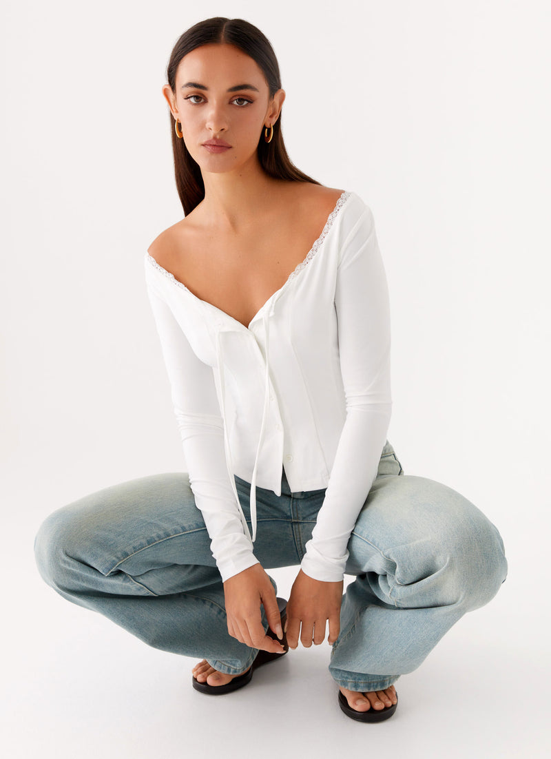 Moda Long Sleeve Top White 6 Peppermayo