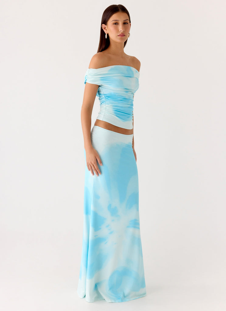 Moka Maxi Skirt - Blooming Blue