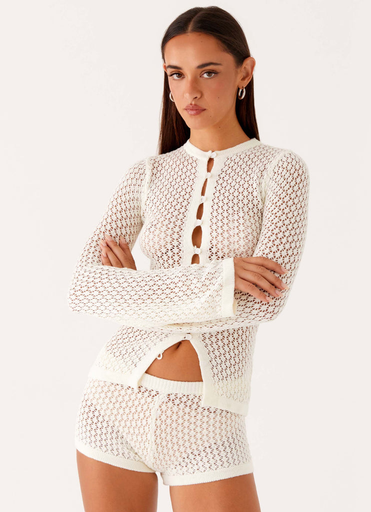 Molly Crochet Mini Shorts - Ivory