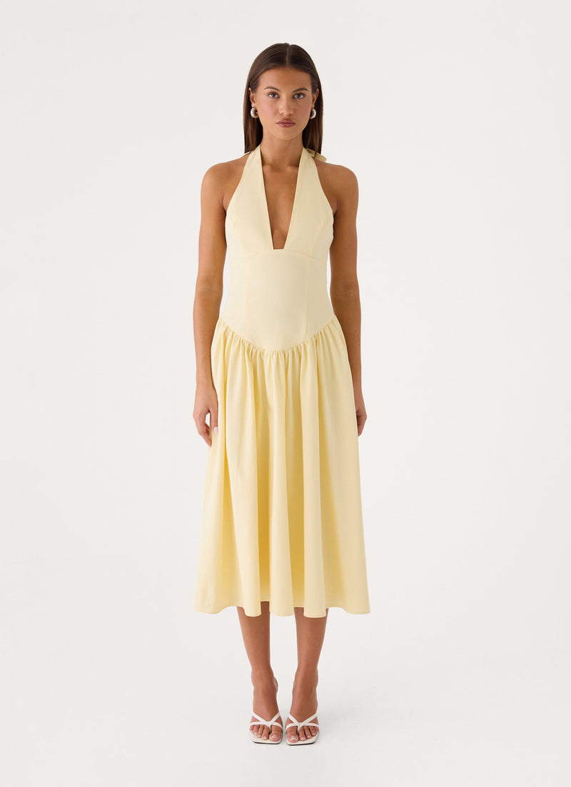 Monique Halter Midi Dress - Yellow