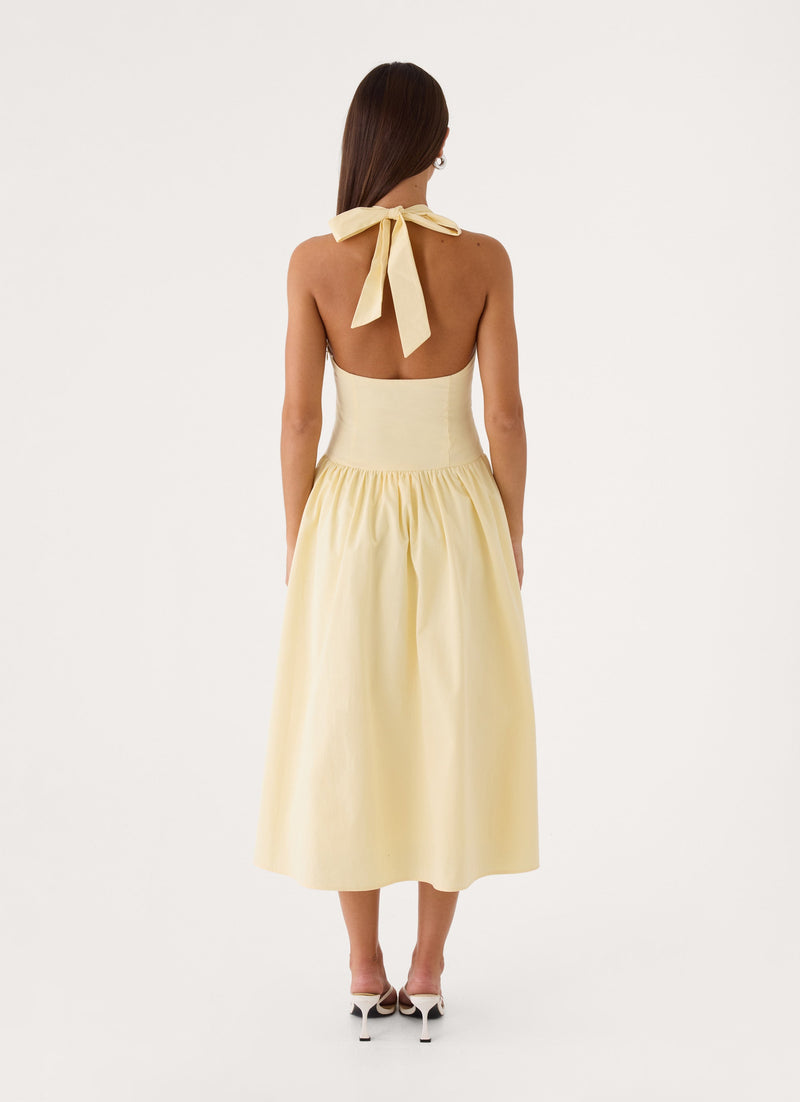 Monique Halter Midi Dress - Yellow