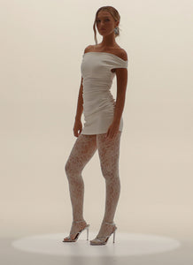 Morgan Off Shoulder Mini Dress - Ivory