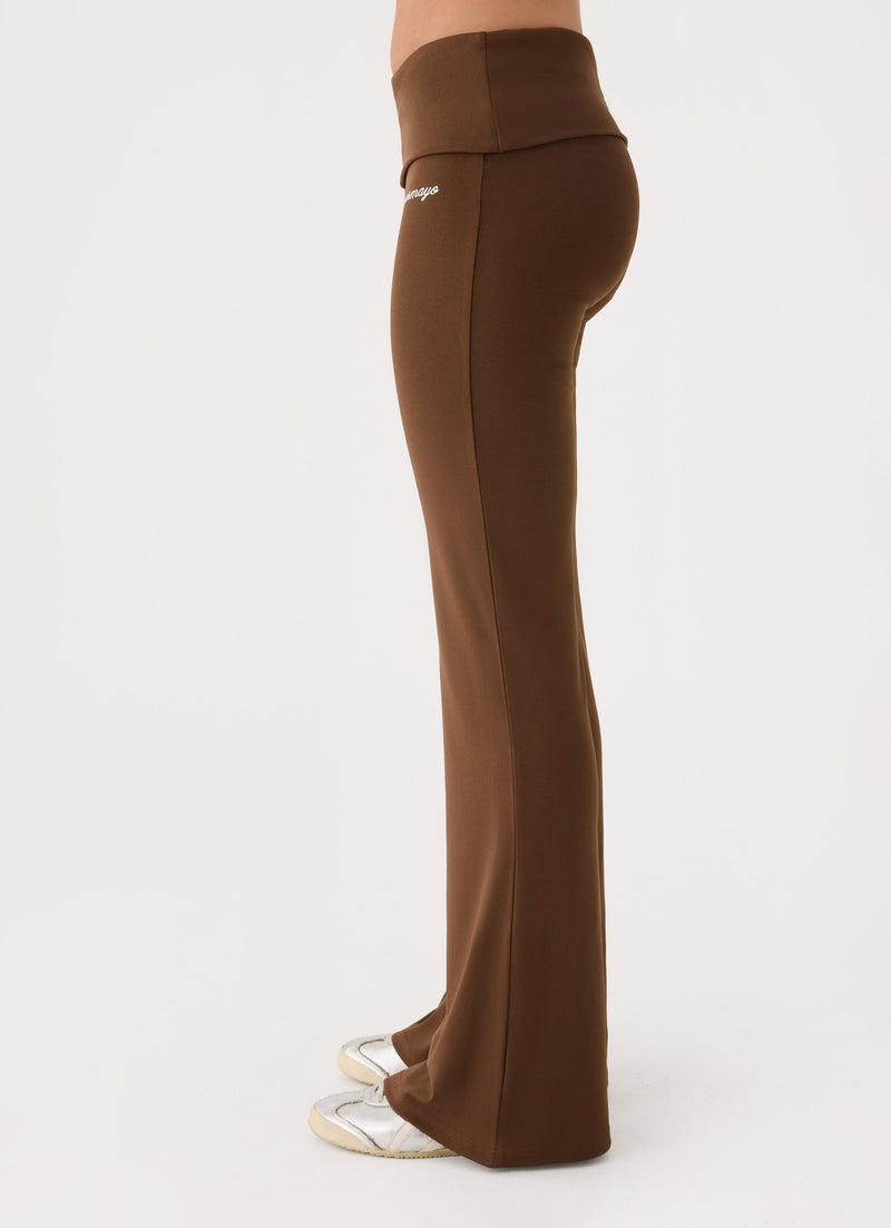Muse Roll Waist Pants - Chocolate