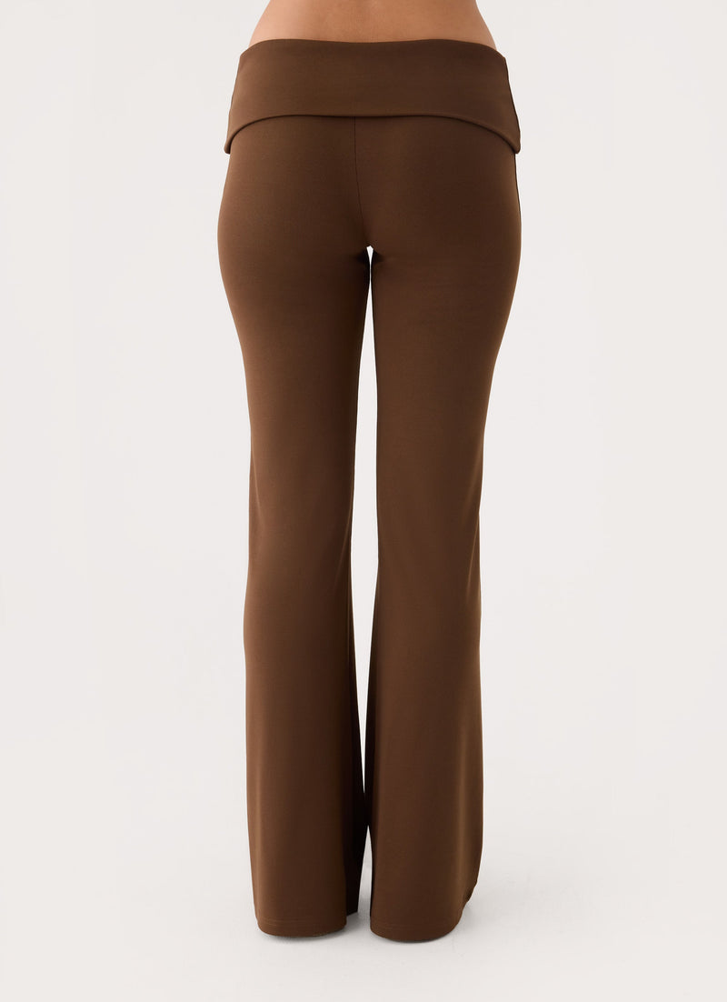 Muse Roll Waist Pants - Chocolate