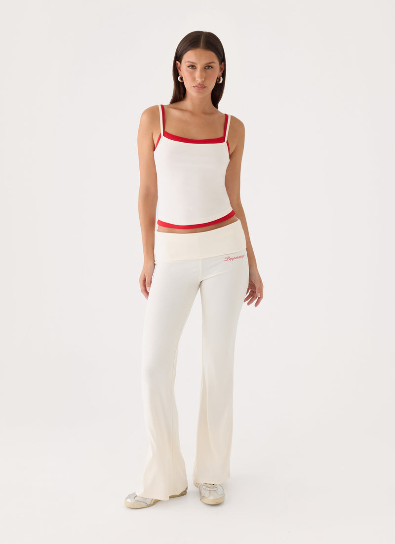 Muse Roll Waist Pants - Cream