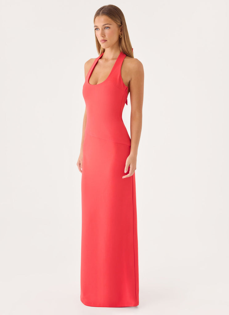 Nardin Maxi Dress - Coral Red