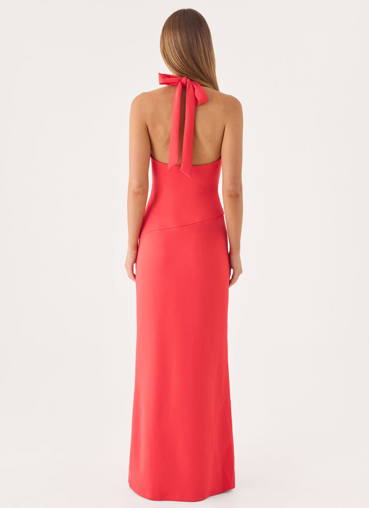 Nardin Maxi Dress - Coral Red