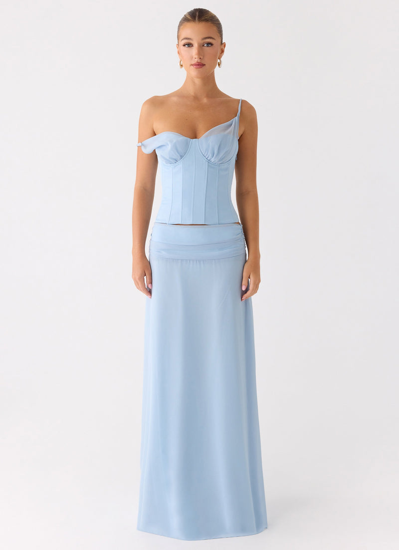 Natalya Maxi Skirt - Pale Blue