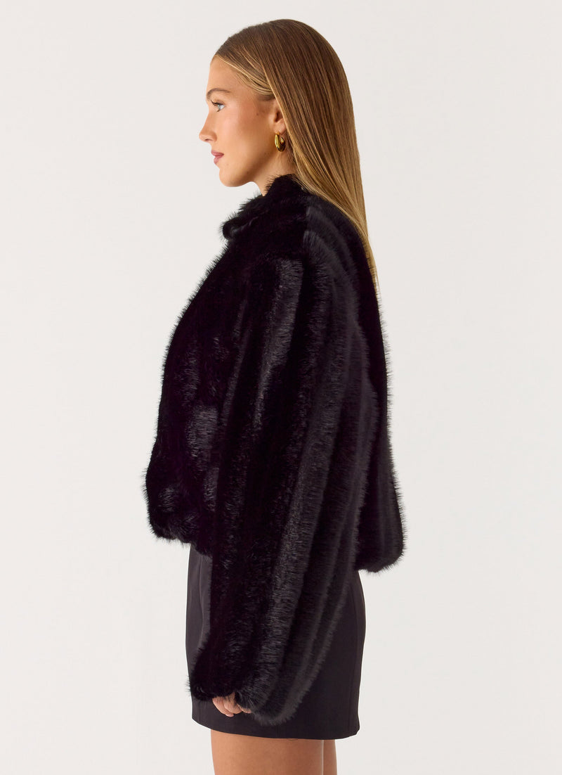 Naylor Faux Fur Jacket - Black