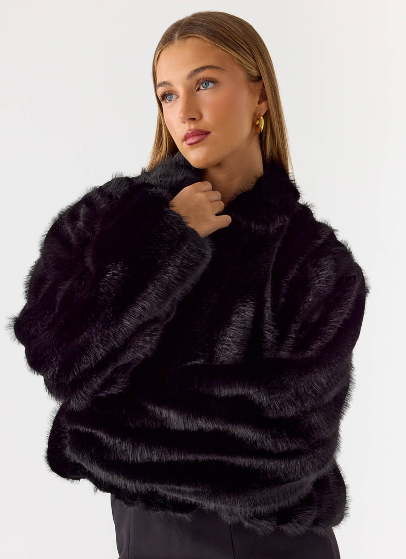 Naylor Faux Fur Jacket - Black