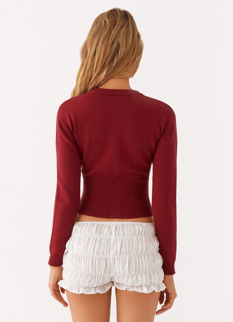 New Day Cardigan - Deep Red