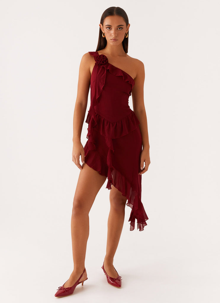 No Secret Mini Dress - Deep Red