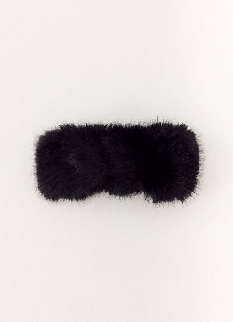 North Pole Faux Fur Headband - Black