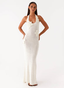 Novalee Flower Crochet Maxi Dress - Ivory