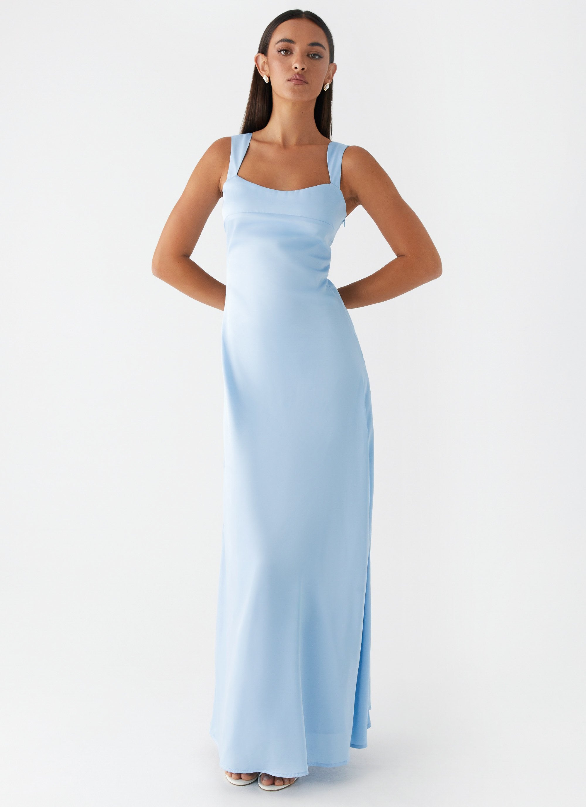 Odette Satin Maxi Dress Blue Peppermayo UK odette-satin-maxi-dress-blue-peppermayo-uk